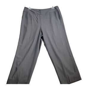 Talbots Pull On Pants Woman 16 Italian Wool Grey Pockets Made in Japan Zip Hook